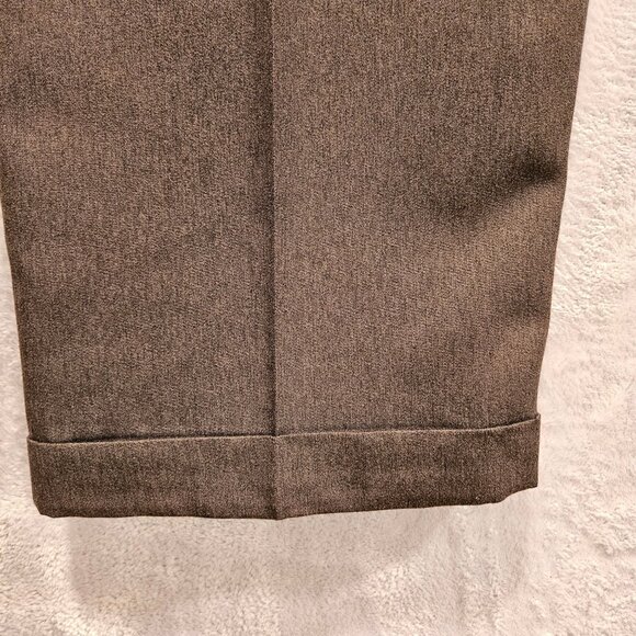 George Pants Mens 34x30 Dark Grey Slacks Pleasted Cuffed hidden elastic - Picture 10 of 16